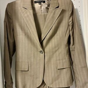 Anne Klein Beige Pinstripe Suit